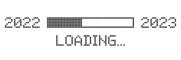 Pixelated progress bar showing loading of 2021 vector