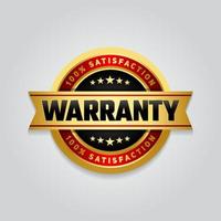 Warranty label vector symbol, sign emblem of guarantee logo for media promotional product