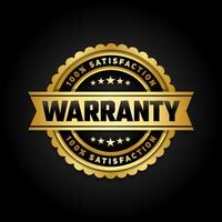 Warranty label vector symbol, sign emblem of guarantee logo for media promotional product