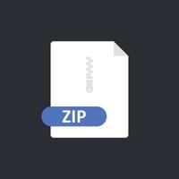 Zip file icon. Archive file with compressed information. Zipper icon. Vector