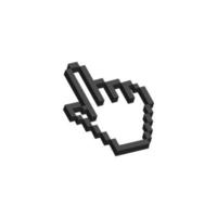 cursor del ratón en estilo isométrico. icono de píxel. cursor de la mano de la computadora. vector