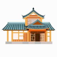 hanok es un tipo tradicional de edificio residencial coreano vector