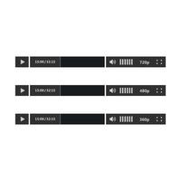 Set of Movie player line vector