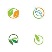 set of leaf logo vector