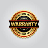 Warranty label vector symbol, sign emblem of guarantee logo for media promotional product