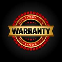 Warranty label vector symbol, sign emblem of guarantee logo for media promotional product