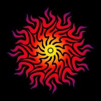 Fire mandala art, mandala art, abstract background with a flower vector