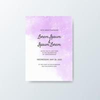 Wedding invitation with abstract watercolor background vector