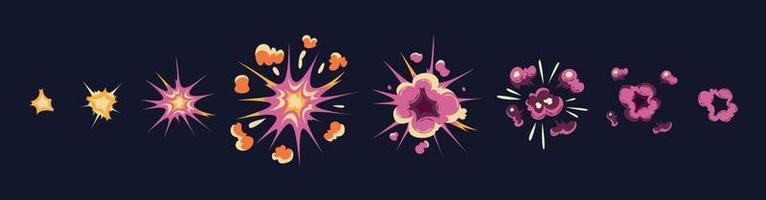 Explosion Animation Set vector