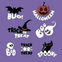 Spooky Lettering Icon Set vector