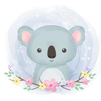 koala in watercolor illustration vector