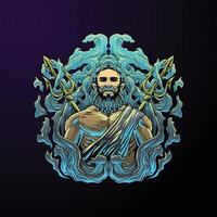 lord of the sea illustration vector