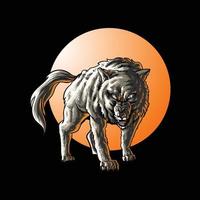 lobo, animal salvaje, vector, ilustración
