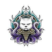 Cat with Armor vector