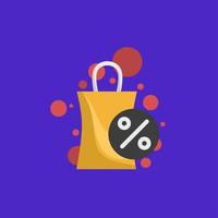 icono de descuento de compras vector