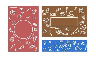 Doodle background set vector