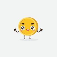 Free coin cartoon. Coin character. Coin Vector