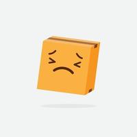 Cardboard box. Funny Box. Box Character. Delivery Box. Box Emoji. vector