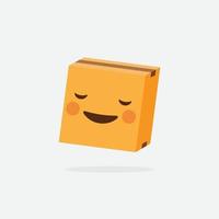 caja de cartón. caja divertida. personaje de caja caja de entrega emoji de caja vector