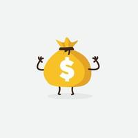 dollar sack character. money sack character. money character. money cartoon vector