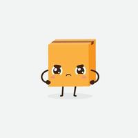 Cardboard Box Mascot Character. Vector Illustration. Box Character. Cute Box. Funny Box.