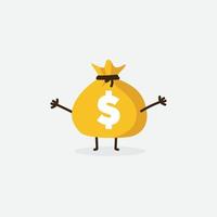 dollar sack character. money sack character. money character. money cartoon vector