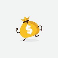 dollar sack character. money sack character. money character. money cartoon vector