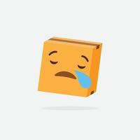 Cardboard box. Funny Box. Box Character. Delivery Box. Box Emoji. vector