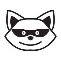 head cartoon animal raccoon logo design vector icon symbol illustration