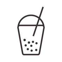 fresh ice drink boba lines hipster logo symbol vector icon illustration graphic design