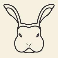 lines cartoon animal head rabbit angry logo design vector icon symbol graphic illustration