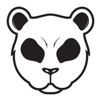 cabeza de animal líneas de dibujos animados lindo panda enojado diseño de logotipo vector icono símbolo ilustración gráfica