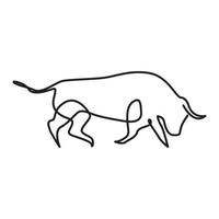continuous lines buffalo or bison logo symbol vector icon illustration graphic design