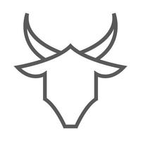 líneas de forma única cabeza de vaca símbolo del logotipo icono vectorial ilustración diseño gráfico vector