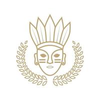 máscara cultura bosque étnico logotipo diseño vector gráfico símbolo icono ilustración idea creativa