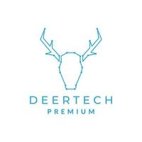 head deer technology line logo design vector graphic symbol icon illustration creative idea