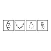 set women female accessories lines logo symbol vector icon illustration graphic design