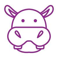 cute lines hippo head logo symbol vector icon illustration graphic design