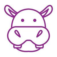 cute lines hippo head logo symbol vector icon illustration graphic design