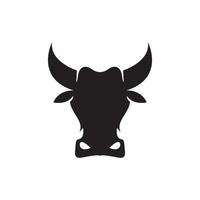 diseño de logotipo de cabeza de vaca negra silueta, símbolo gráfico vectorial icono ilustración idea creativa vector