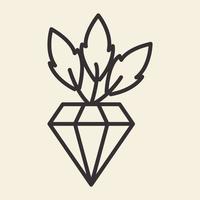 zanahoria de líneas con diseño de logotipo de diamante ilustración de símbolo de icono vectorial vector