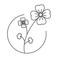 lines geranium flower logo symbol vector icon illustration graphic design
