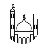 líneas gran mezquita con cúpula logo símbolo vector icono ilustración diseño gráfico