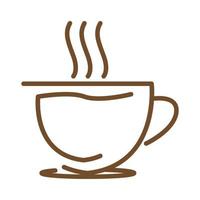 líneas continuas taza de café símbolo del logotipo icono vectorial ilustración diseño gráfico vector