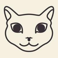 mascotas gato cabeza líneas gordas lindo logotipo diseño vector icono símbolo gráfico ilustración