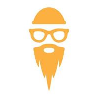 old man with long beard logo symbol vector icon illustration graphic design