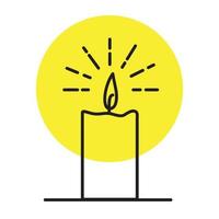hipster lines candle with light logo design vector icon symbol graphic illustration