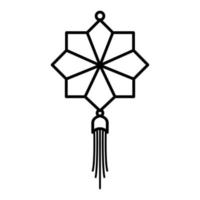 collar musulmán líneas colgantes símbolo del logotipo icono vectorial ilustración diseño gráfico vector