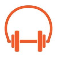 gym tools with headphones logo symbol vector icon illustration graphic design