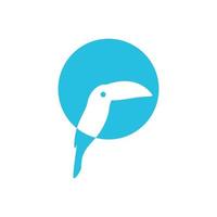 círculo con pájaro tucán diseño de logotipo plano vector gráfico símbolo icono ilustración idea creativa